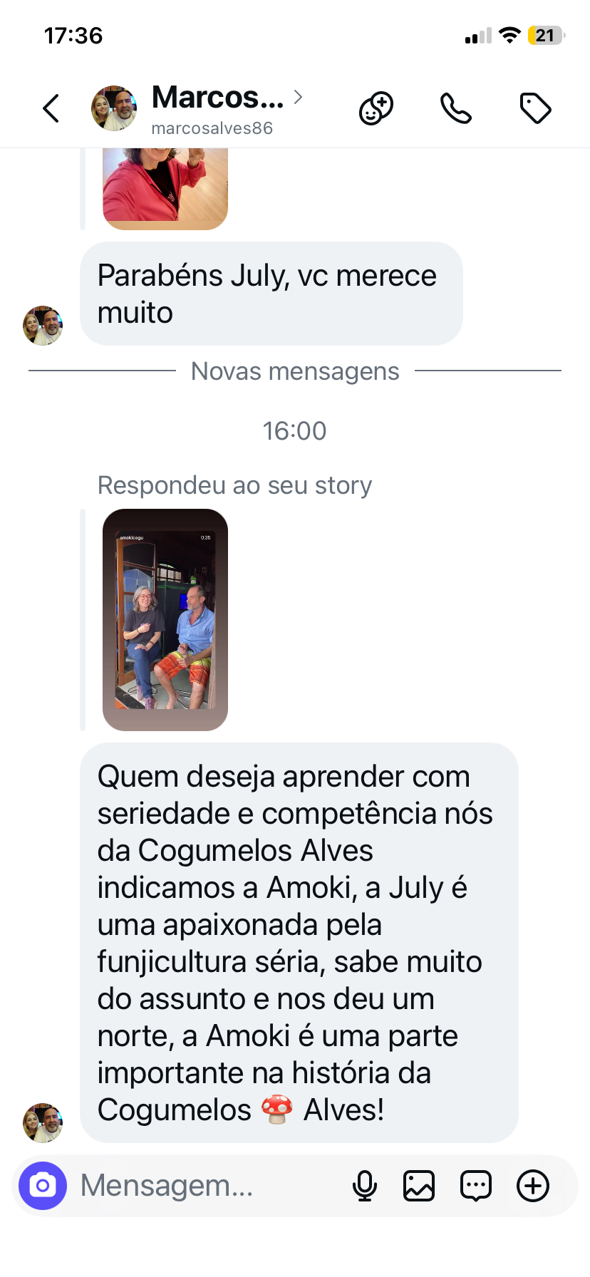 Recorte do print original — Marcos