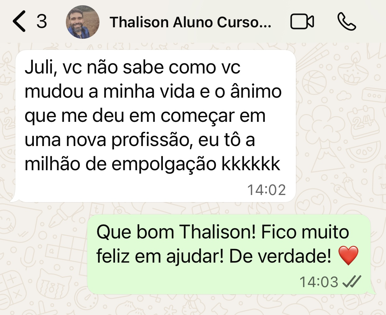 Recorte do print original — Thalison